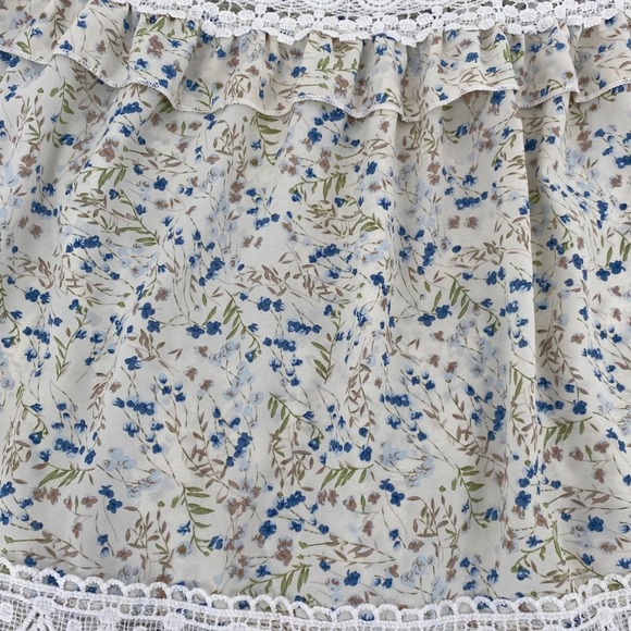 Prairie Maxi Dress Floral Lace Romantic Cottagecore Coastal Cowgirl Boho Size M - Picture 3 of 13